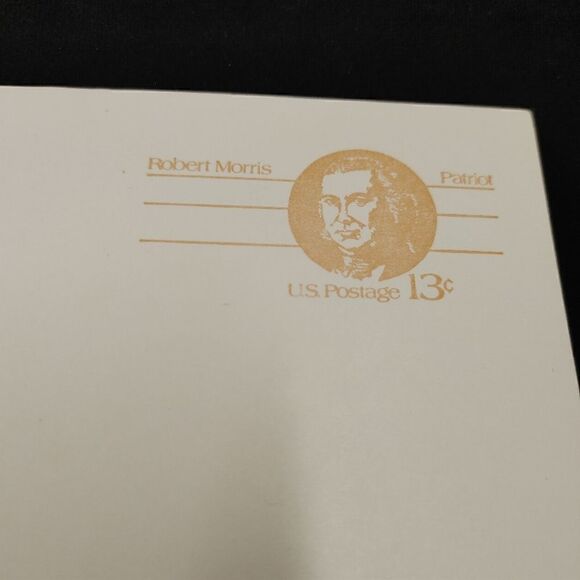 U. S. POST OFFICE VINTAGE ROBERT MORRIS 1981 DOMESTIC RATE .13 CENT POST CARD. - Picture 3 of 8